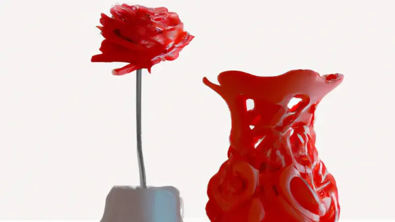 3D Modeling Vase and Rose