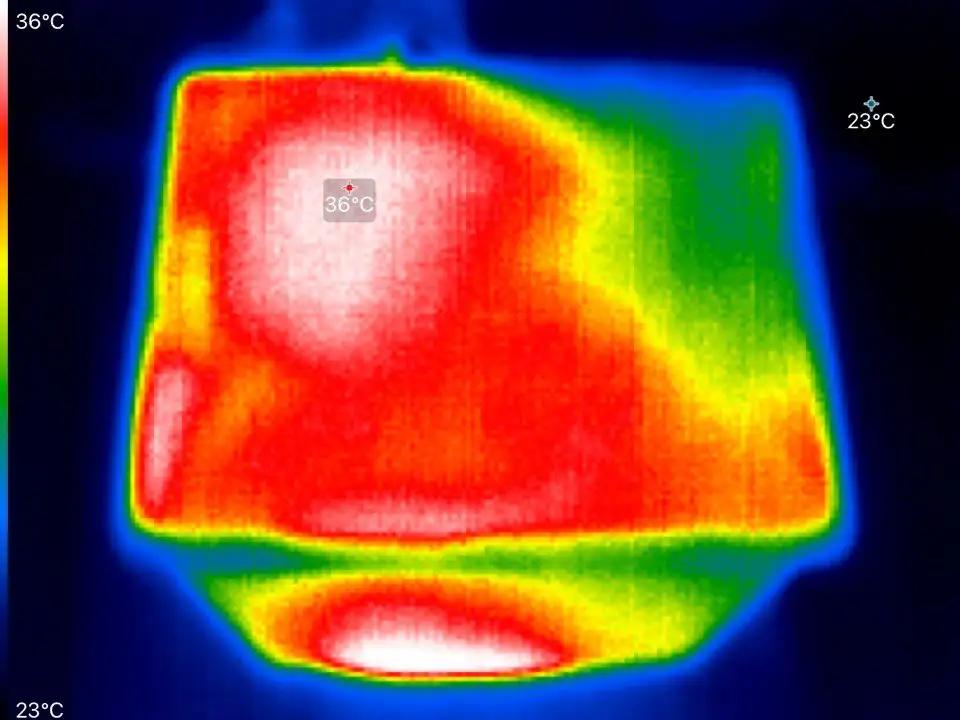 Acid free activated carbon test setup thermal image