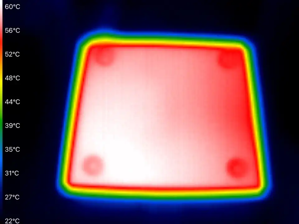 Thermal image of the Anycubic Kobra's heated bed