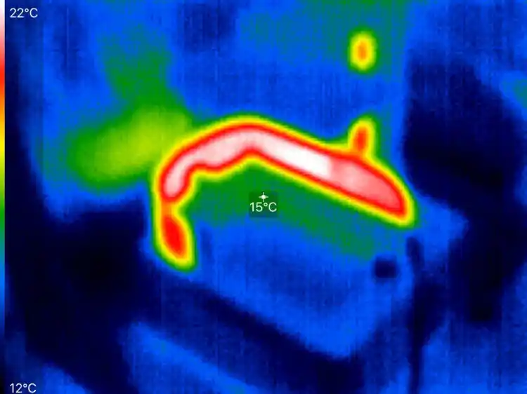 Thermal Image of a Small Heat Pad After 15 Minutes of Operation